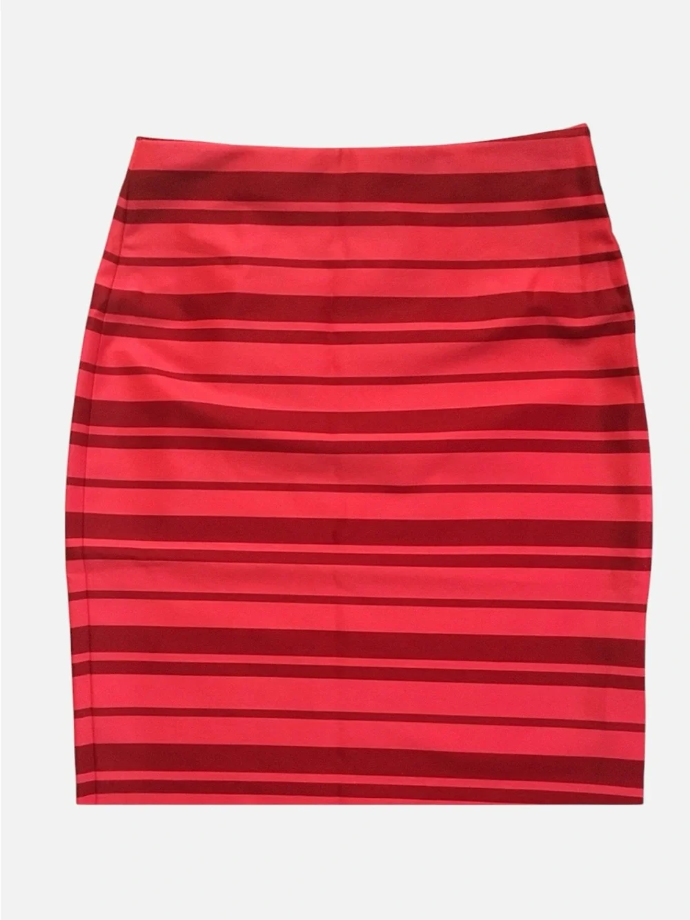 Banana Republic Striped Coral Red Pencil Skirt